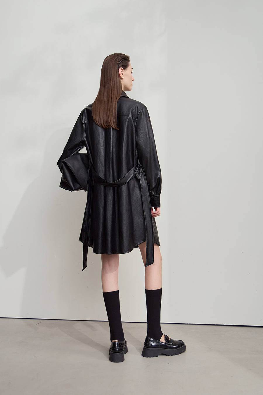 Bark-Wrinkled Eco-Friendly Leather Jacket|AMII-AMII.com