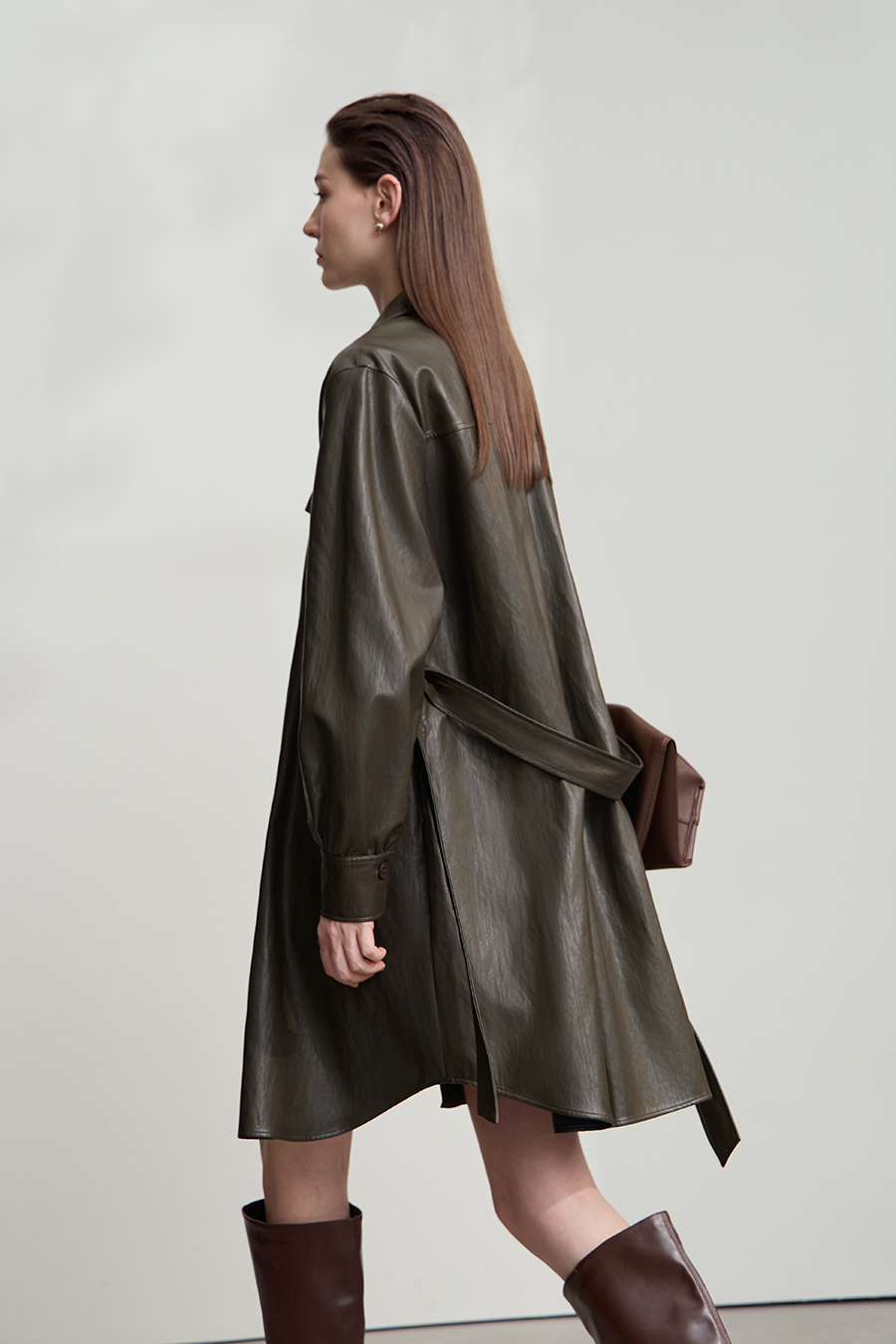 Bark-Wrinkled Eco-Friendly Leather Jacket|AMII-AMII.com