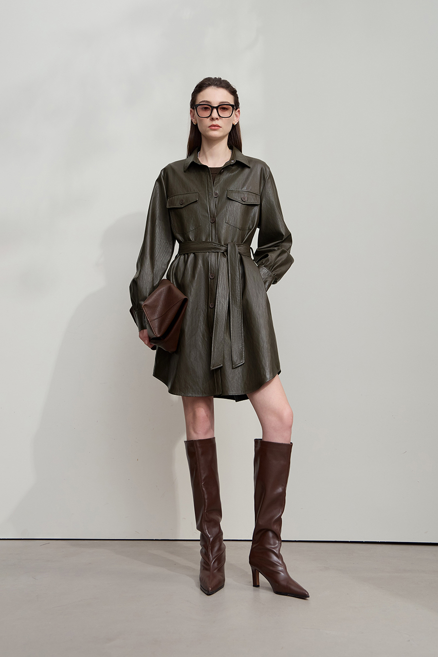 Bark-Wrinkled Eco-Friendly Leather Jacket|AMII-AMII.com