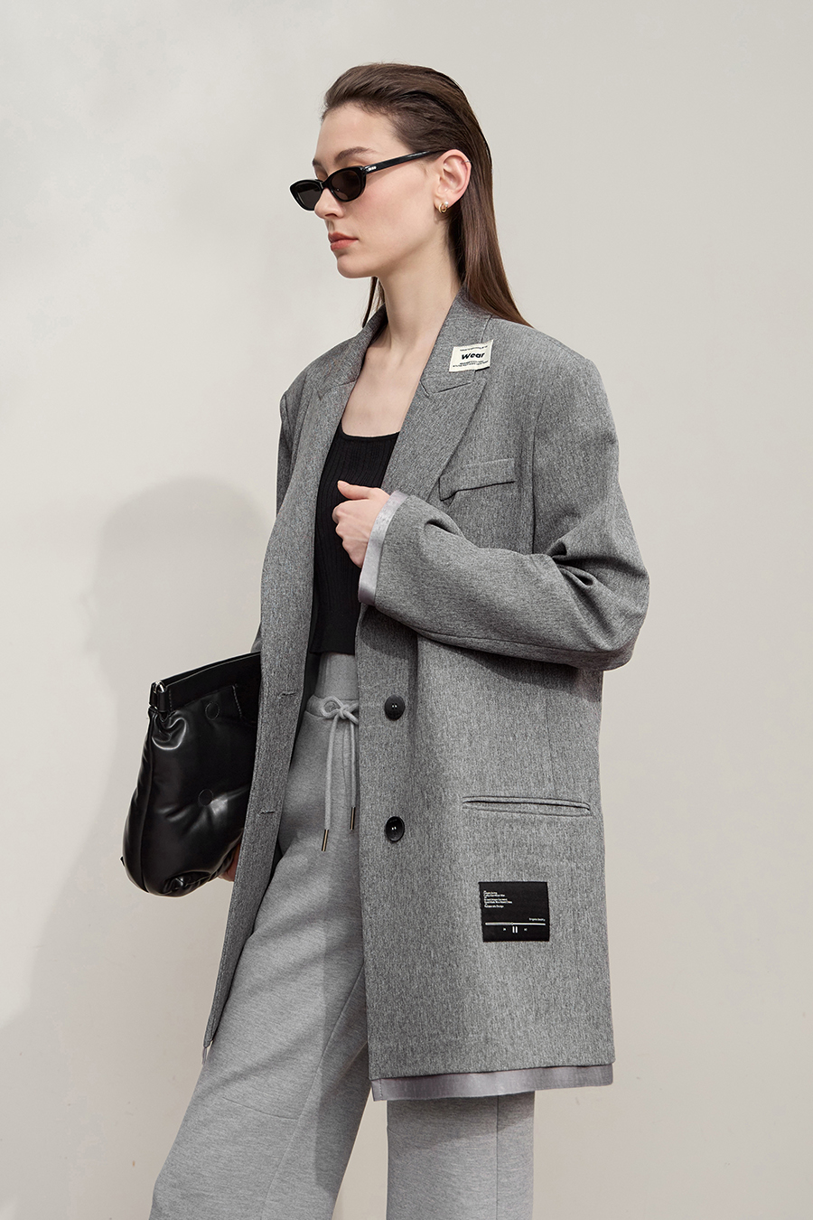 Ultra - loose Mid - Length Suit Jacket|AMII-AMII.com