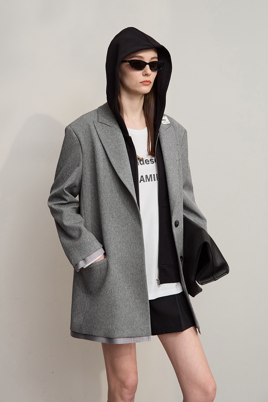 Ultra - loose Mid - Length Suit Jacket|AMII-AMII.com