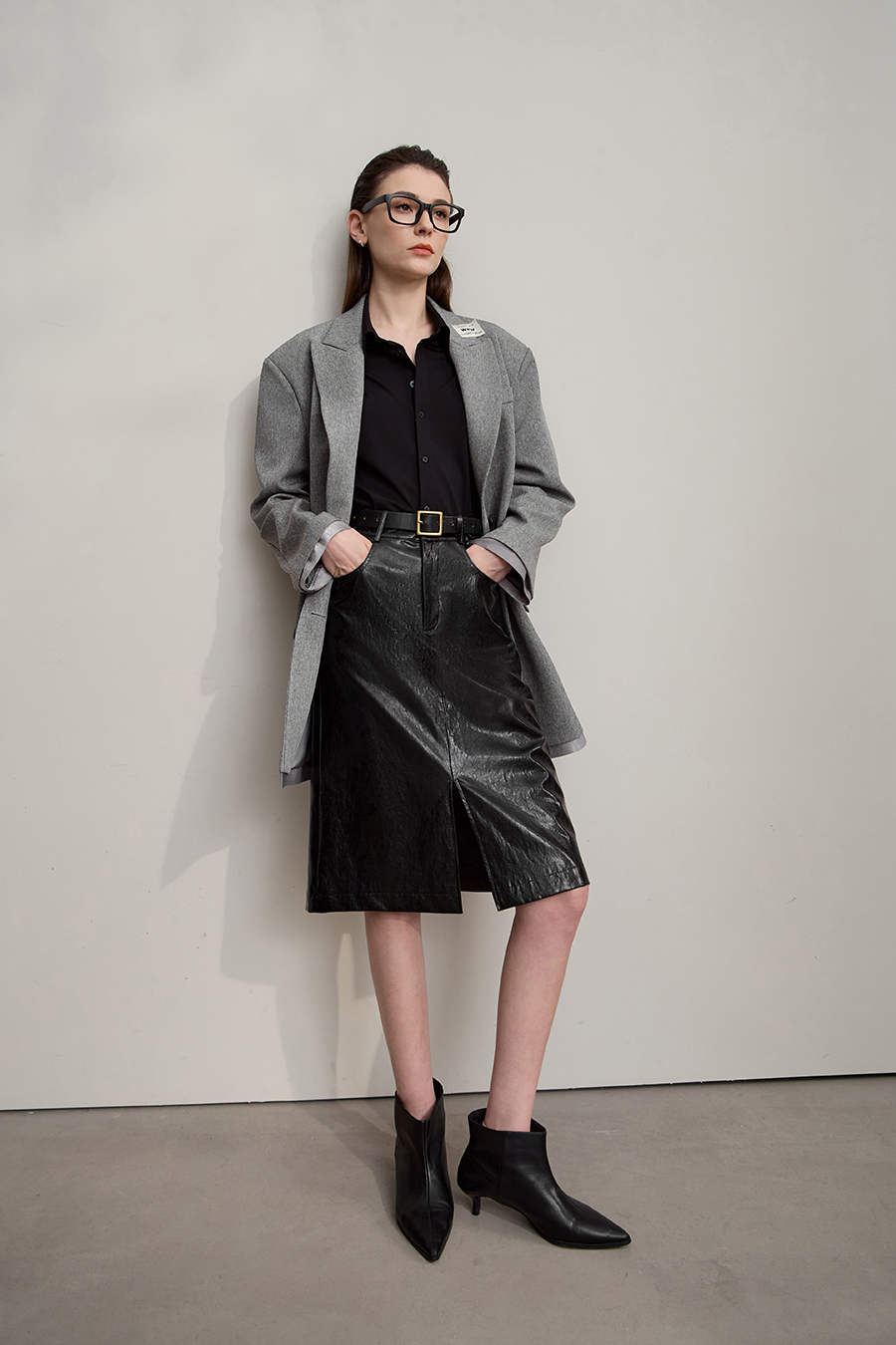 Ultra - loose Mid - Length Suit Jacket|AMII-AMII.com
