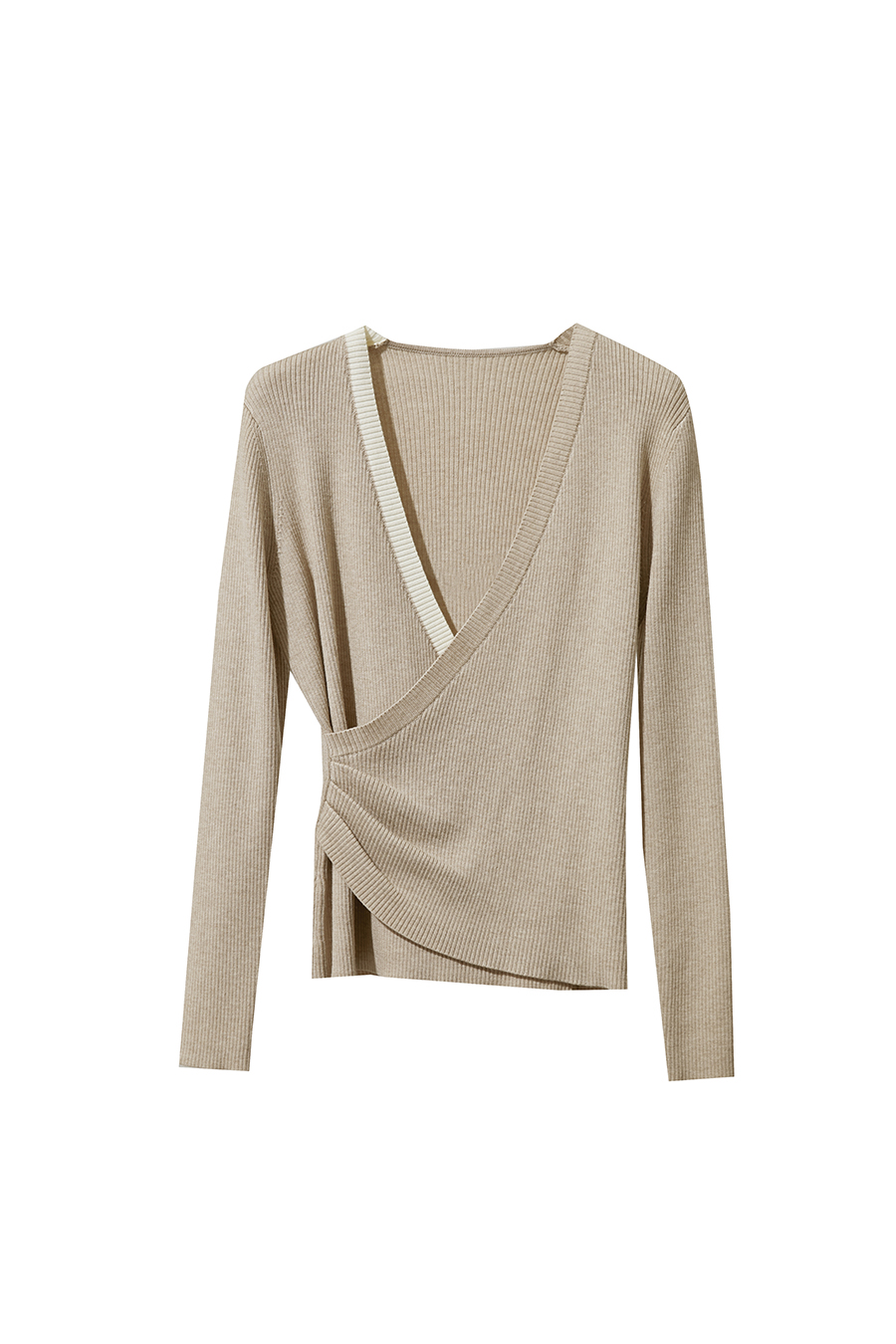 Slim Fit V-Neck Waist-Cinched Sweater|AMII-AMII.com
