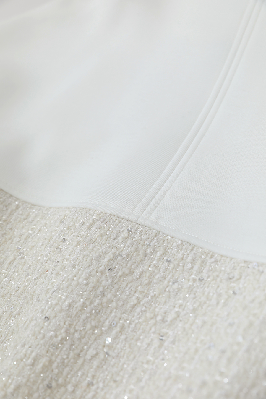 Mixed Material Zip-up Jacket