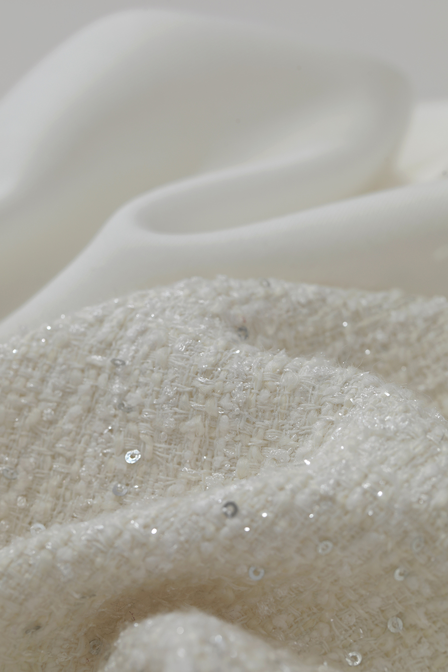 Mixed Material Zip-up Jacket