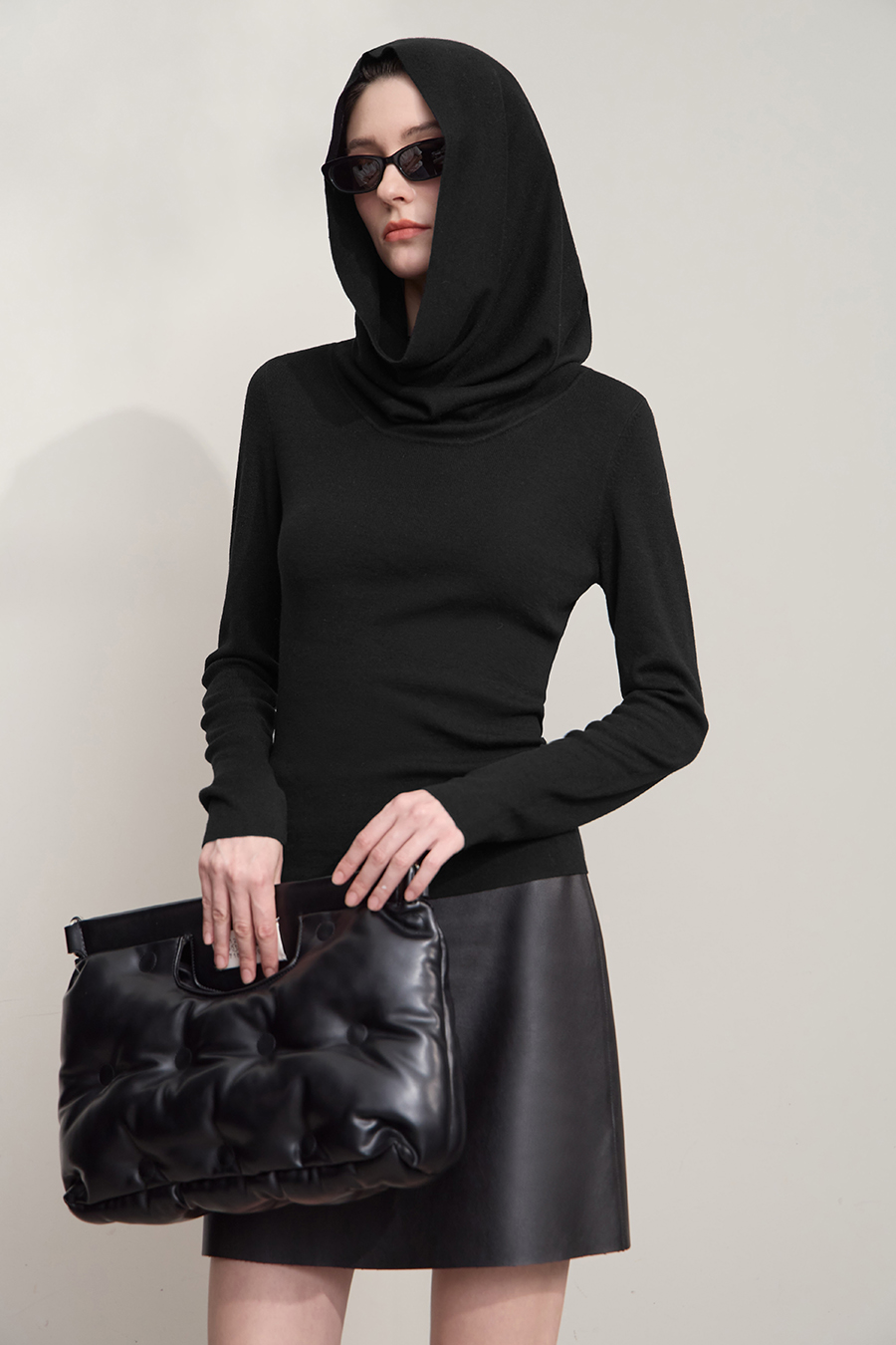 Slouchy Neck Slim Sweater|AMII-AMII.com