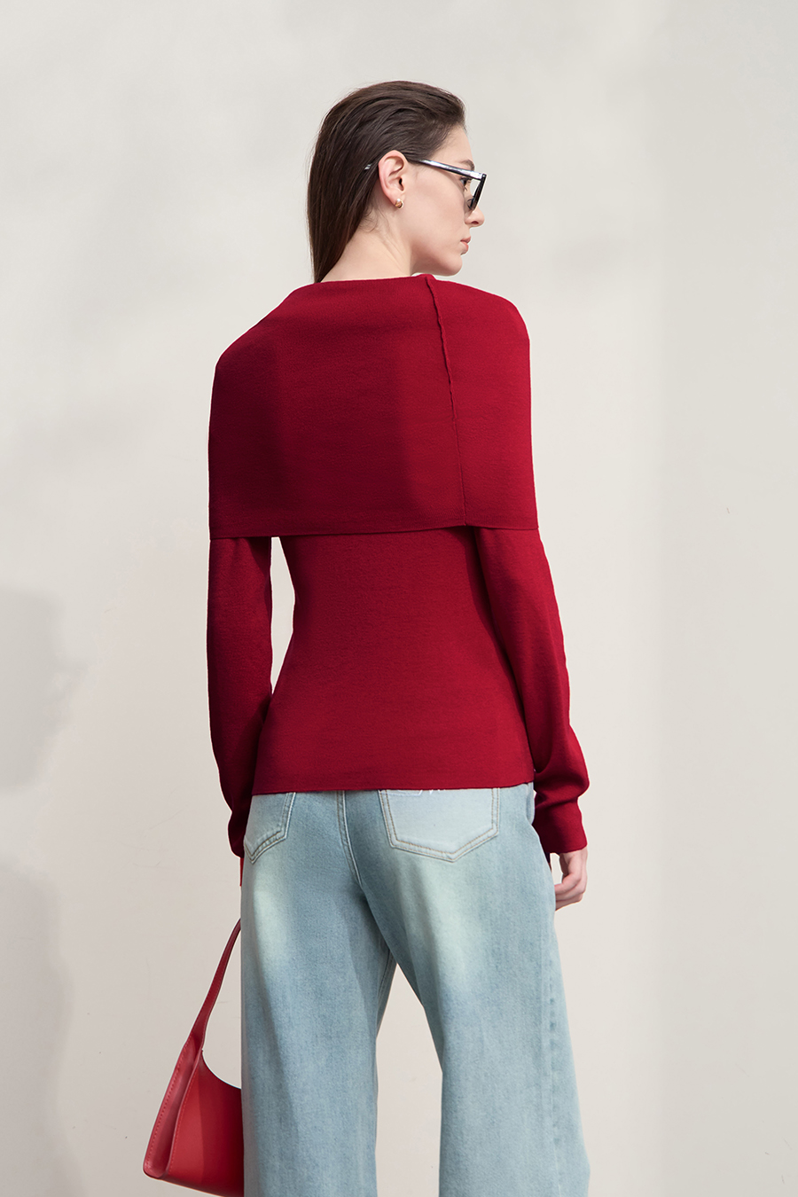 Slouchy Neck Slim Sweater|AMII-AMII.com