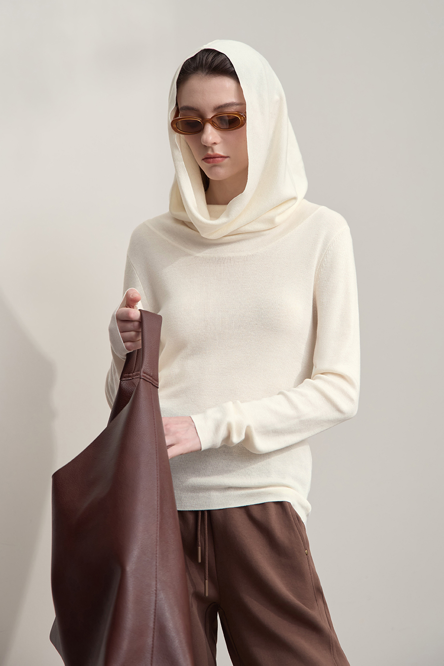 Slouchy Neck Slim Sweater|AMII-AMII.com
