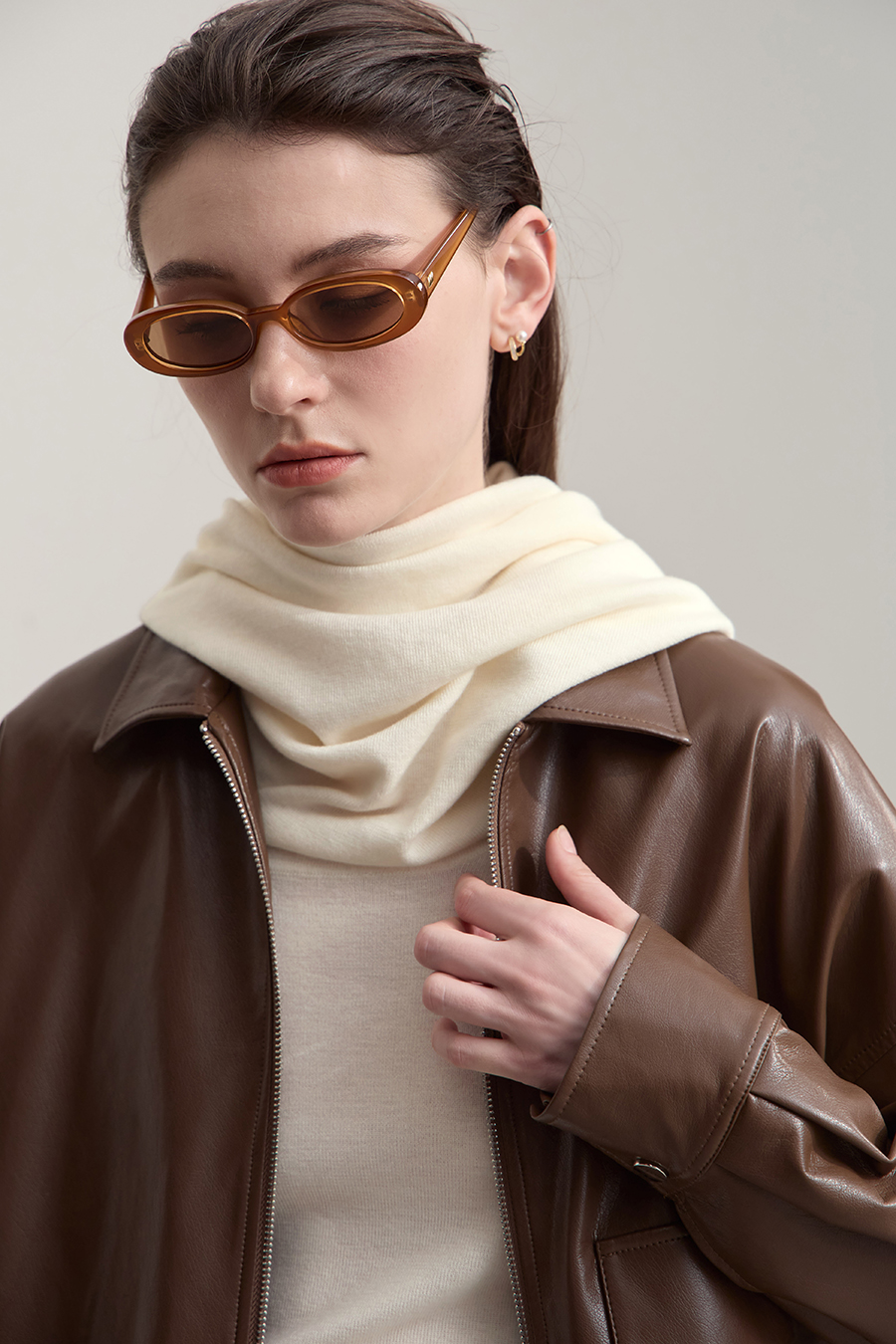 Slouchy Neck Slim Sweater|AMII-AMII.com