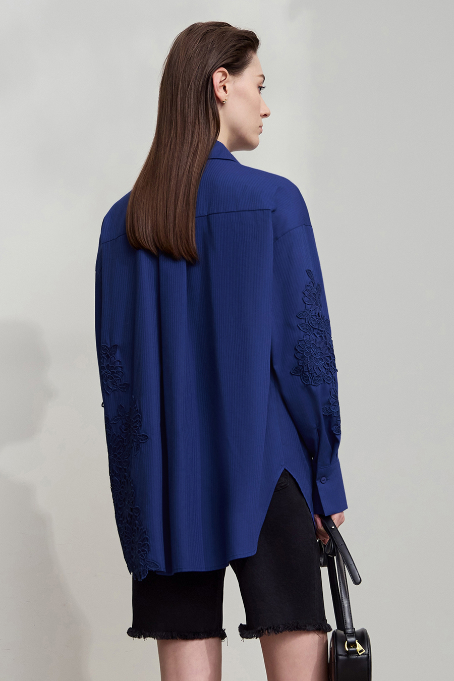 Cut-out Lace Spliced Shirt