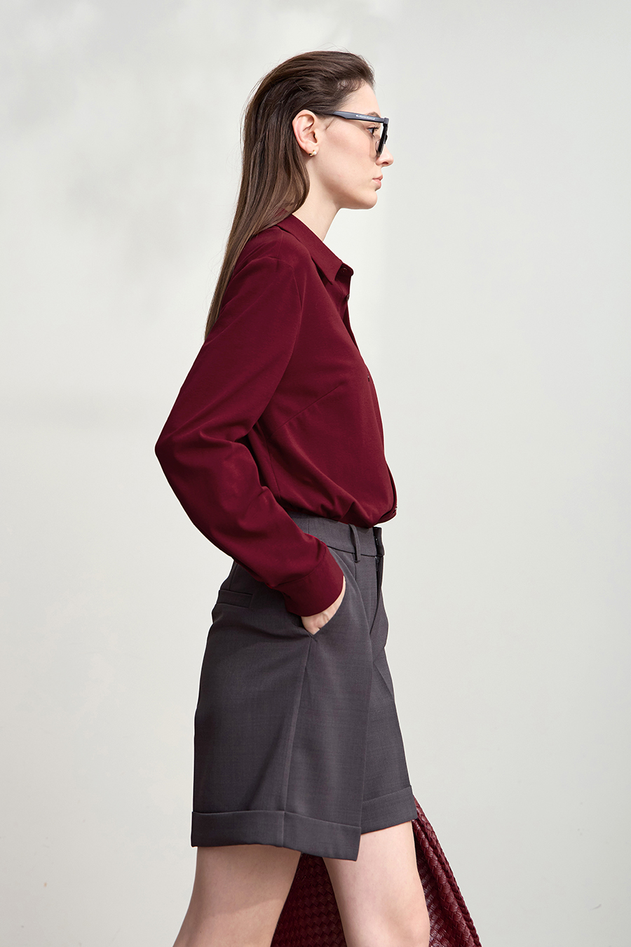 Elastic Knitted Lapel Shirt|AMII-AMII.com