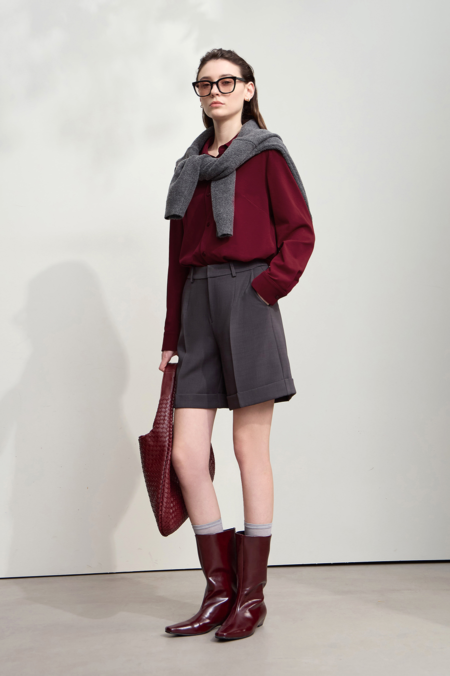 Elastic Knitted Lapel Shirt|AMII-AMII.com