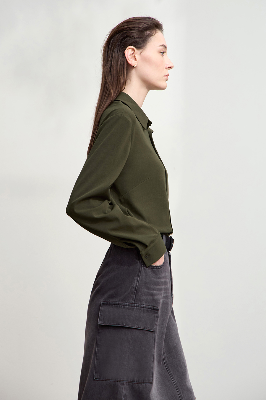 Elastic Knitted Lapel Shirt|AMII-AMII.com