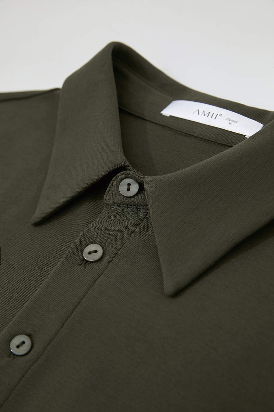 Elastic Knitted Lapel Shirt|AMII-AMII.com
