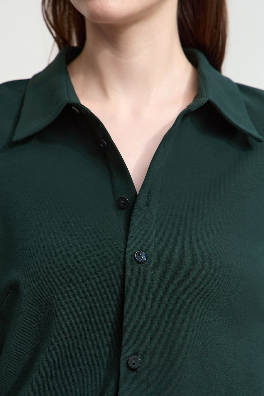 Elastic Knitted Lapel Shirt|AMII-AMII.com