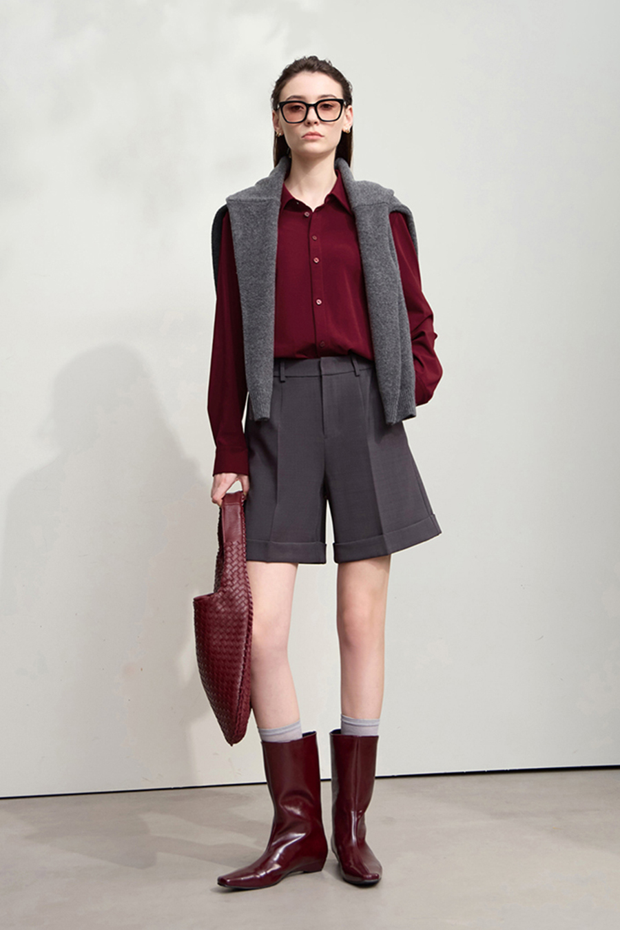 Elastic Knitted Lapel Shirt|AMII-AMII.com