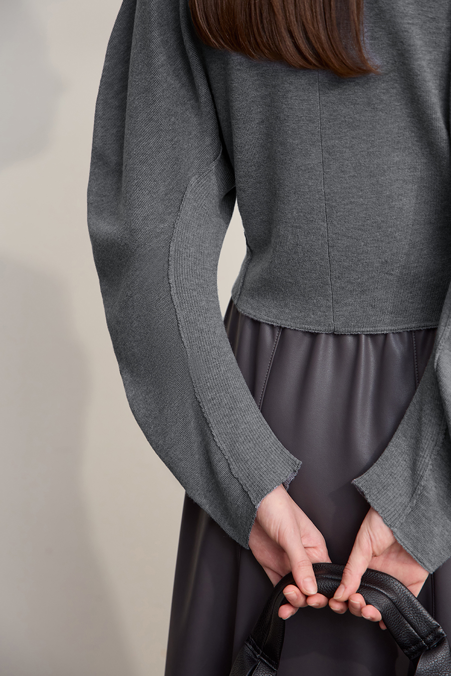 Short Raglan Sleeve Waist-Cinched Sweater|AMII-AMII.com