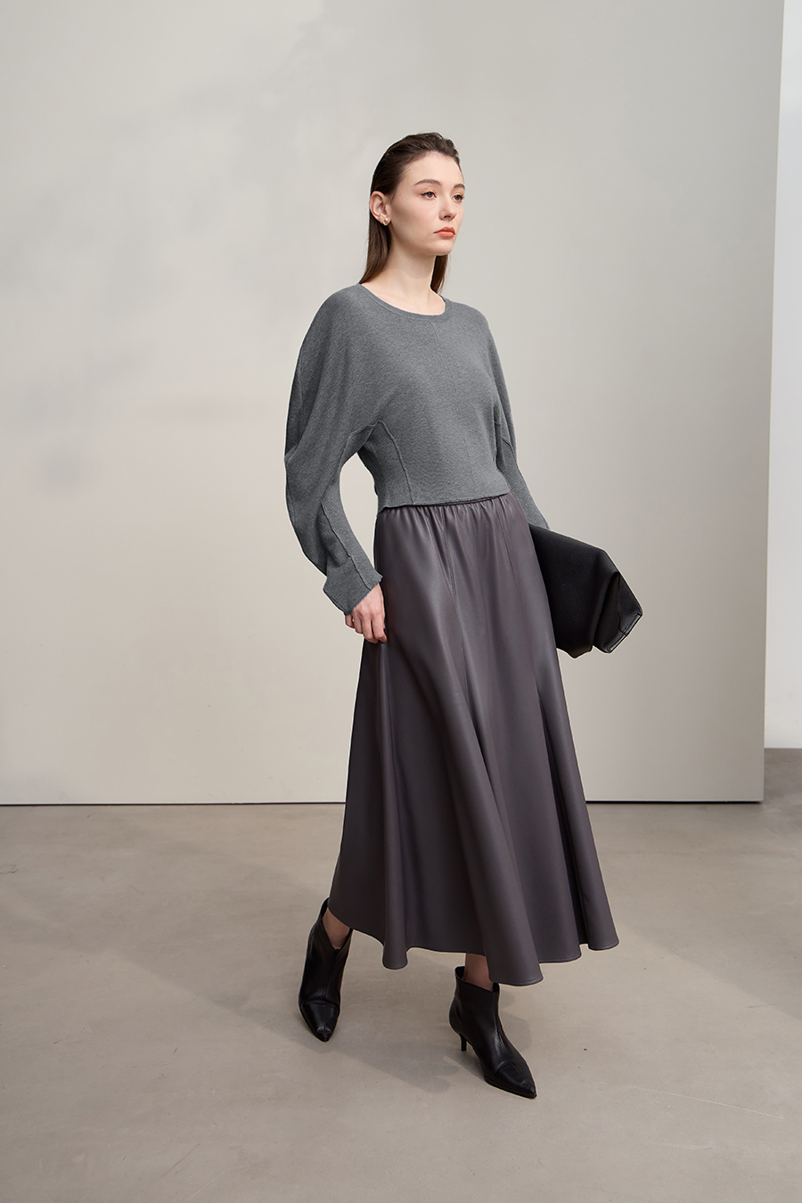 Short Raglan Sleeve Waist-Cinched Sweater|AMII-AMII.com