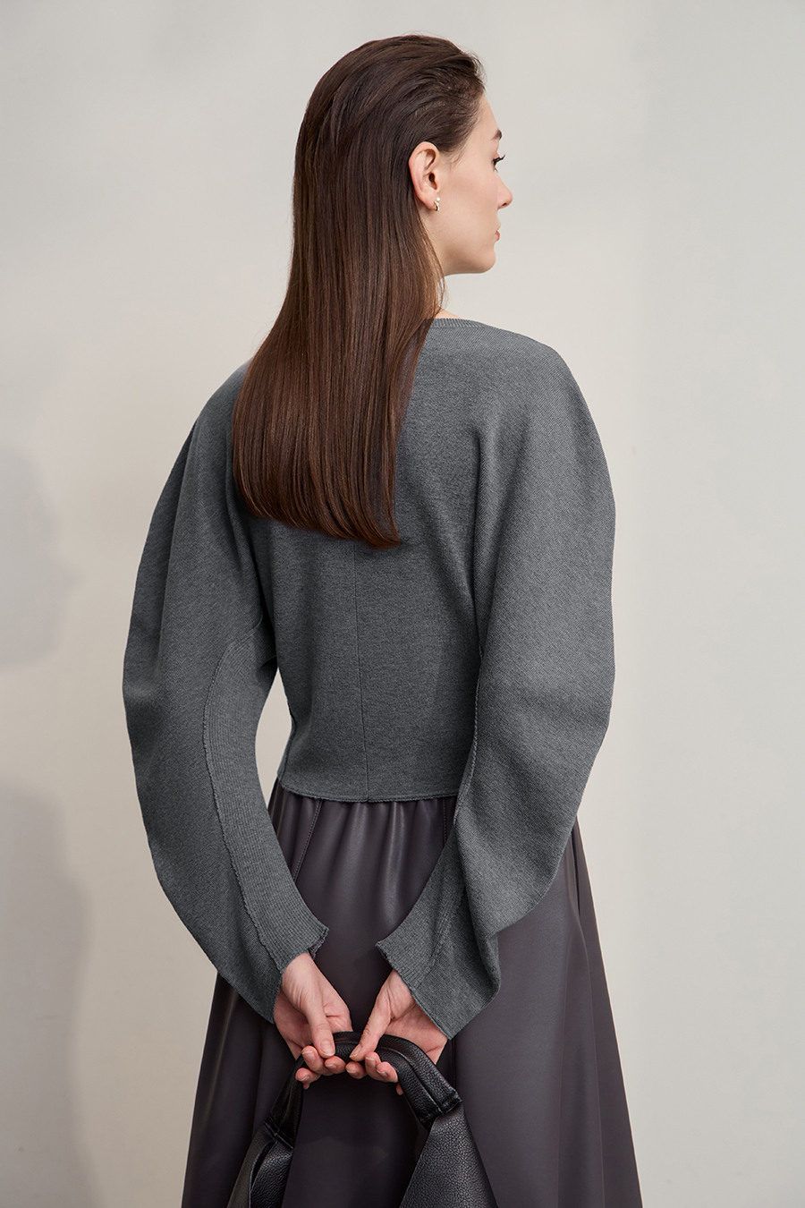 Short Raglan Sleeve Waist-Cinched Sweater|AMII-AMII.com