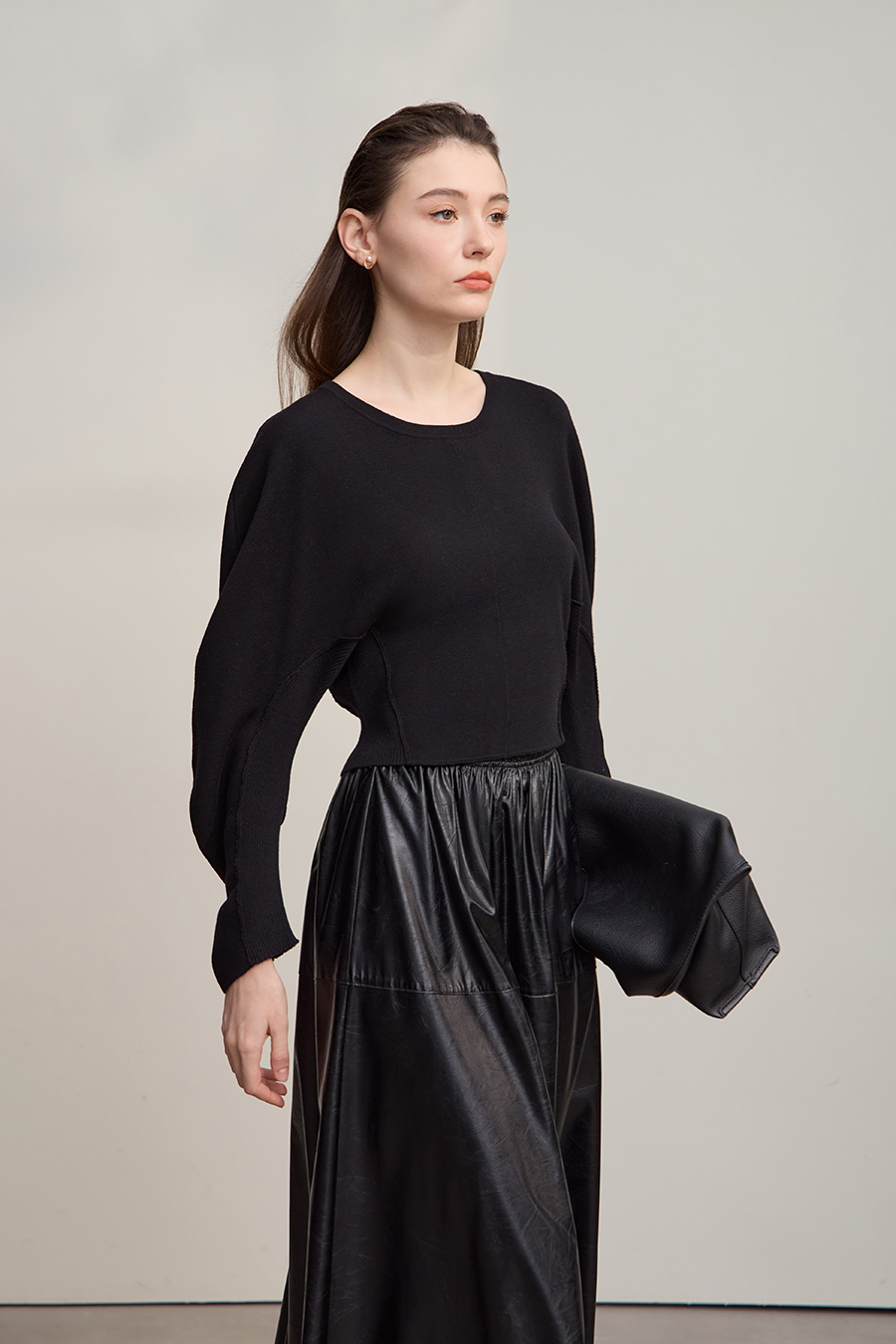 Short Raglan Sleeve Waist-Cinched Sweater|AMII-AMII.com