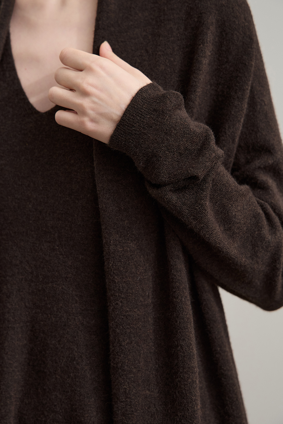 Drop-shoulder Knit Cardigan