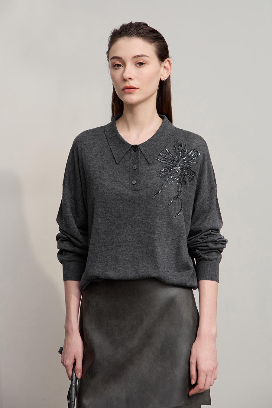 Firework Sequin Embroidered Sweater|AMII-AMII.com