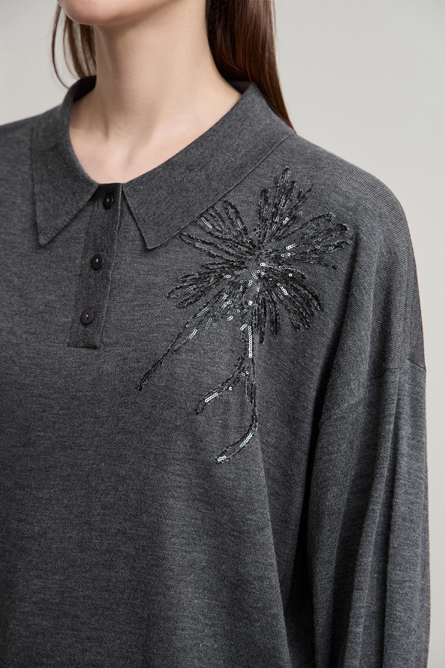 Firework Sequin Embroidered Sweater|AMII-AMII.com
