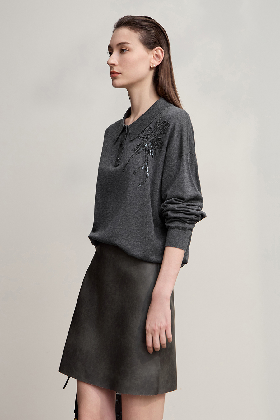Firework Sequin Embroidered Sweater|AMII-AMII.com
