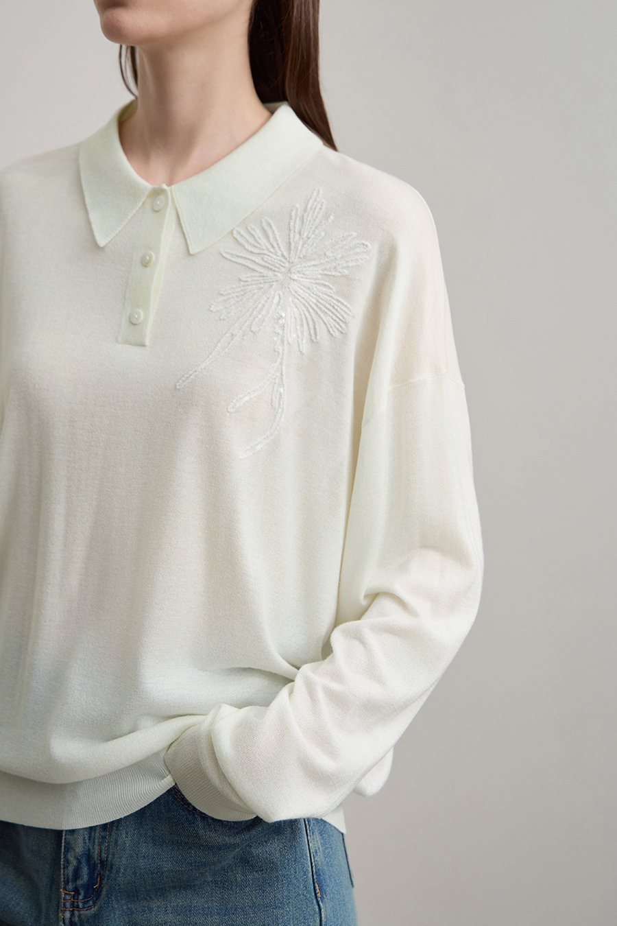 Firework Sequin Embroidered Sweater|AMII-AMII.com