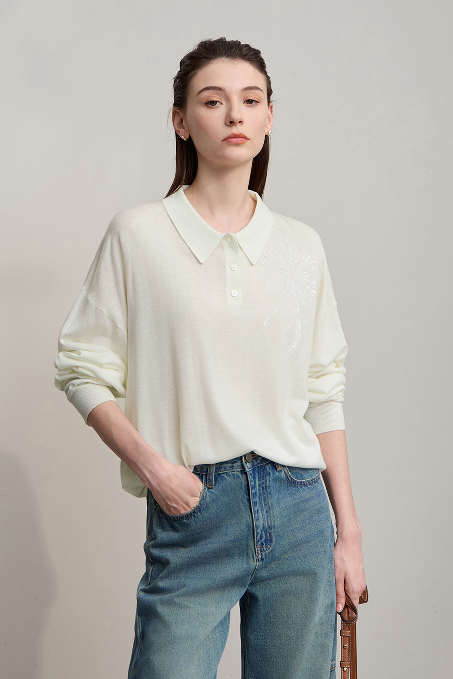 Firework Sequin Embroidered Sweater|AMII-AMII.com