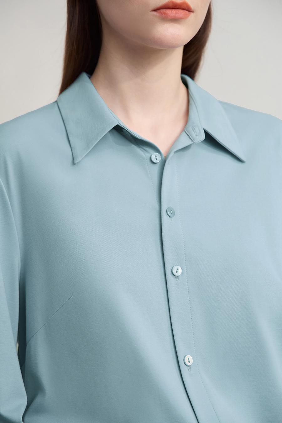 Straight Leg Elastic Long Sleeve Shirt|AMII-AMII.com