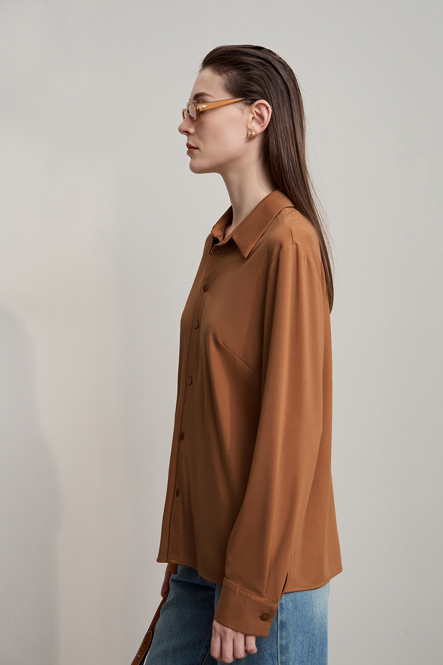 Straight Leg Elastic Long Sleeve Shirt|AMII-AMII.com
