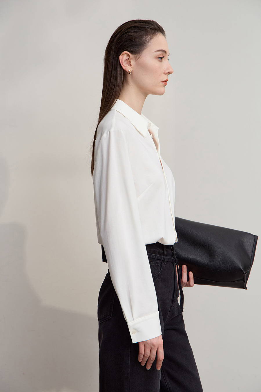 Straight Leg Elastic Long Sleeve Shirt|AMII-AMII.com