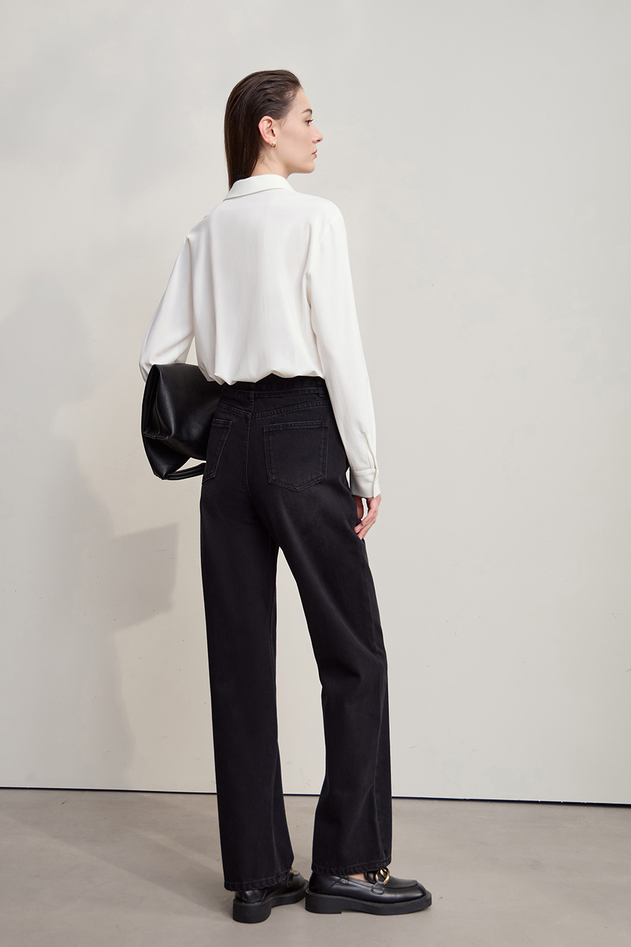 Straight Leg Elastic Long Sleeve Shirt|AMII-AMII.com