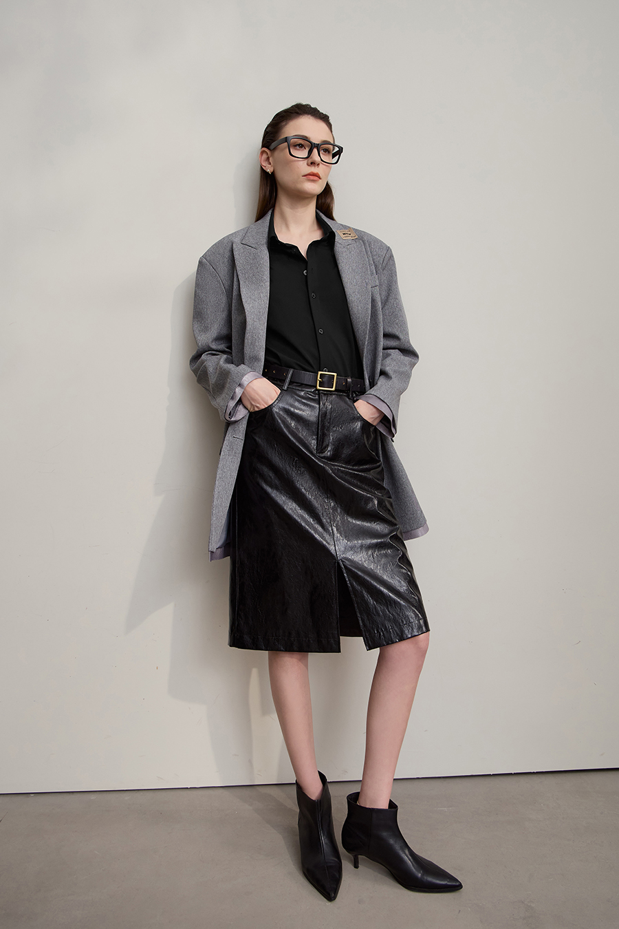 Straight Leg Elastic Long Sleeve Shirt|AMII-AMII.com