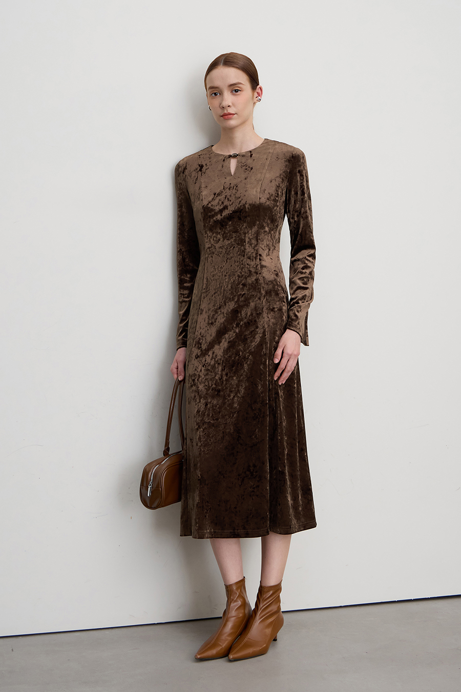 Ice Silk Velvet Dress|AMII-AMII.com