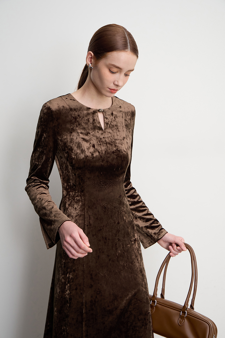 Ice Silk Velvet Dress|AMII-AMII.com