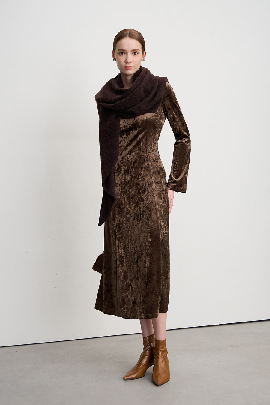 Ice Silk Velvet Dress|AMII-AMII.com