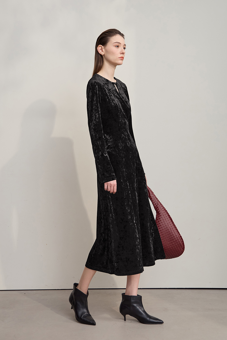 Ice Silk Velvet Dress|AMII-AMII.com