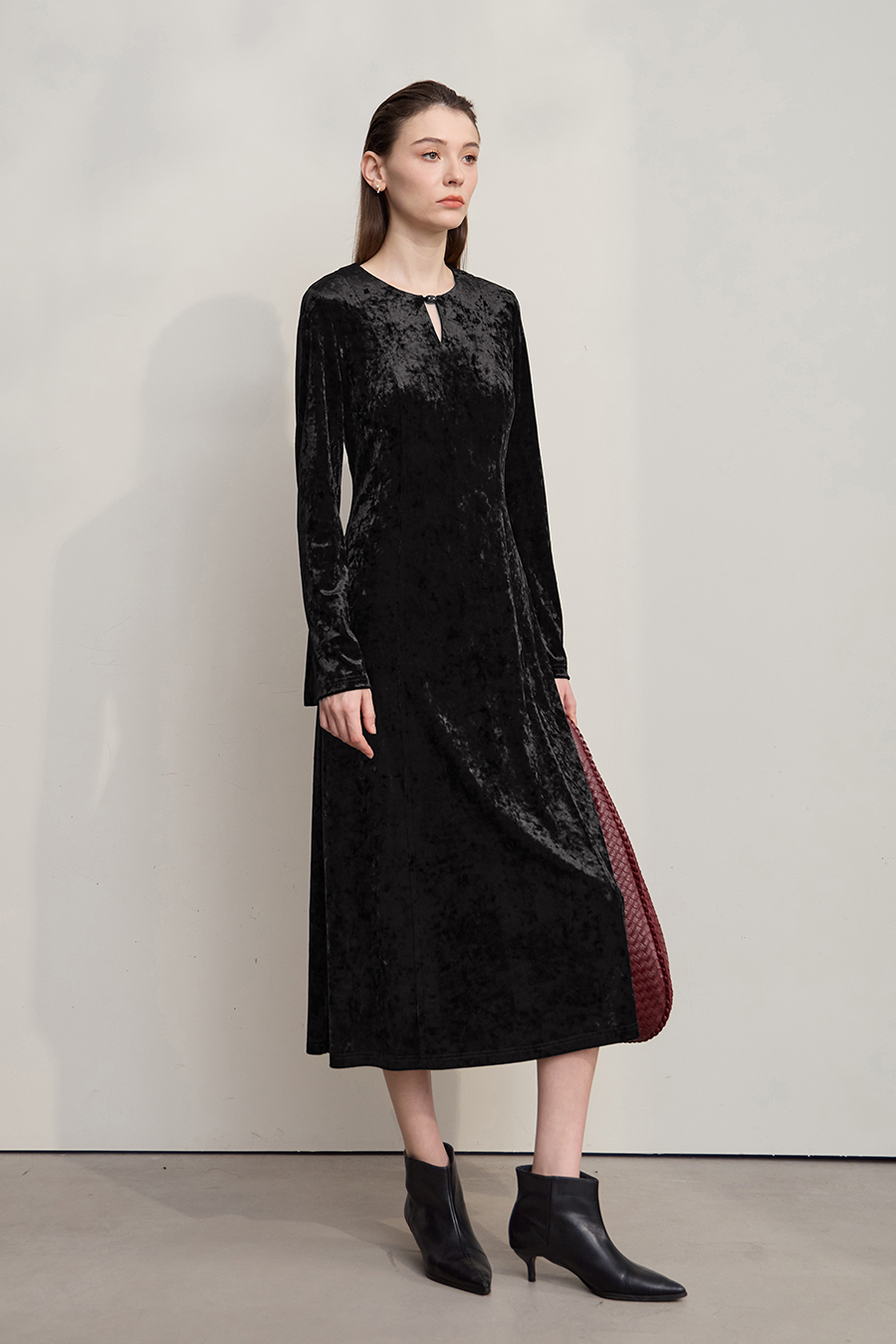 Ice Silk Velvet Dress|AMII-AMII.com