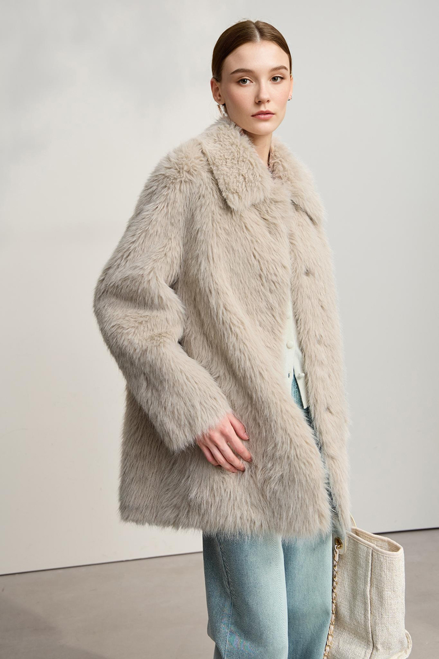 Loose Mid - Length Eco - Fur|AMII-AMII.com