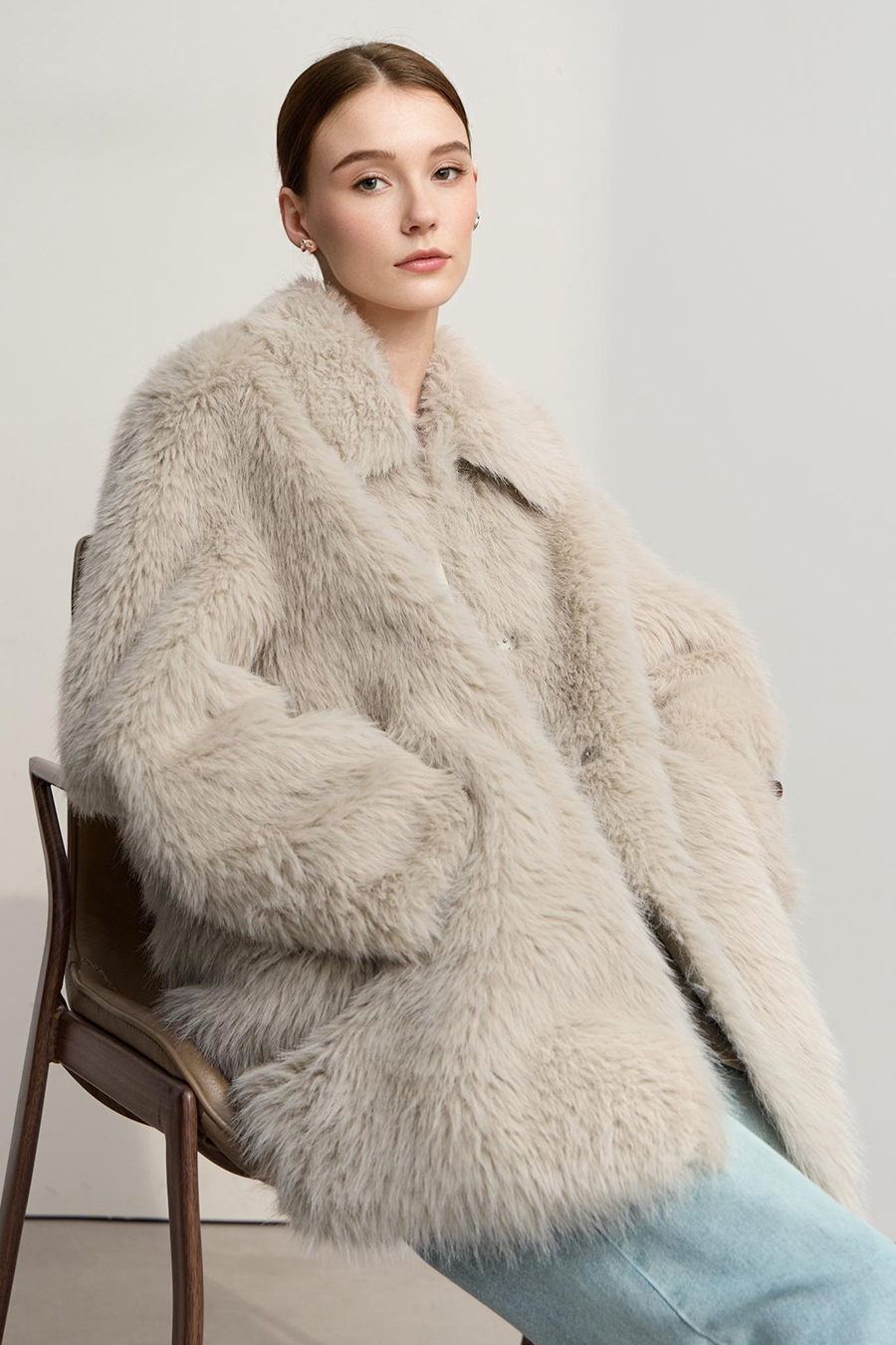 Loose Mid - Length Eco - Fur|AMII-AMII.com
