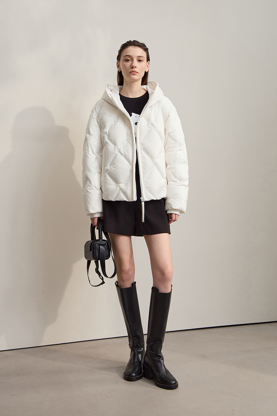 Hooded Straight Quilted Down Jacket