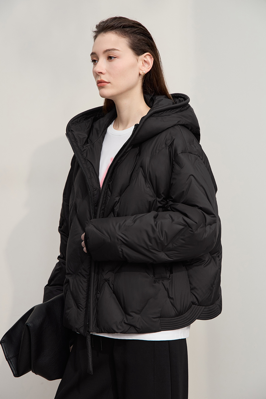 Hooded Straight Quilted Down Jacket