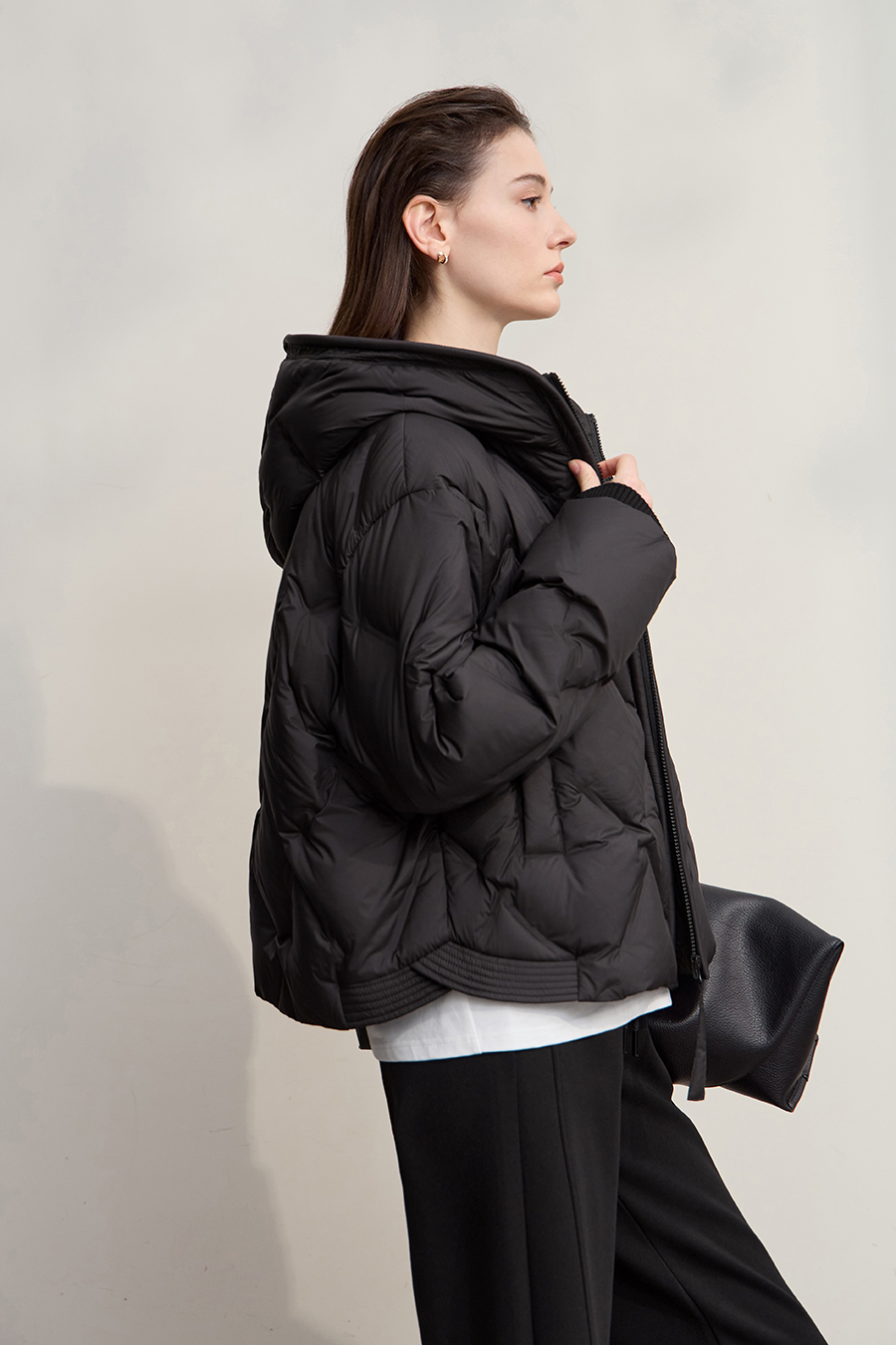 Hooded Straight Quilted Down Jacket