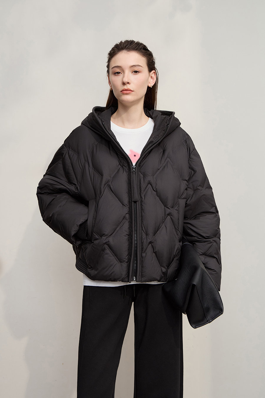 Hooded Straight Quilted Down Jacket