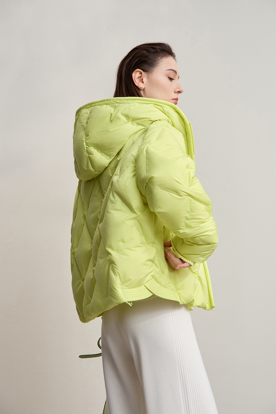 Hooded Straight Quilted Down Jacket