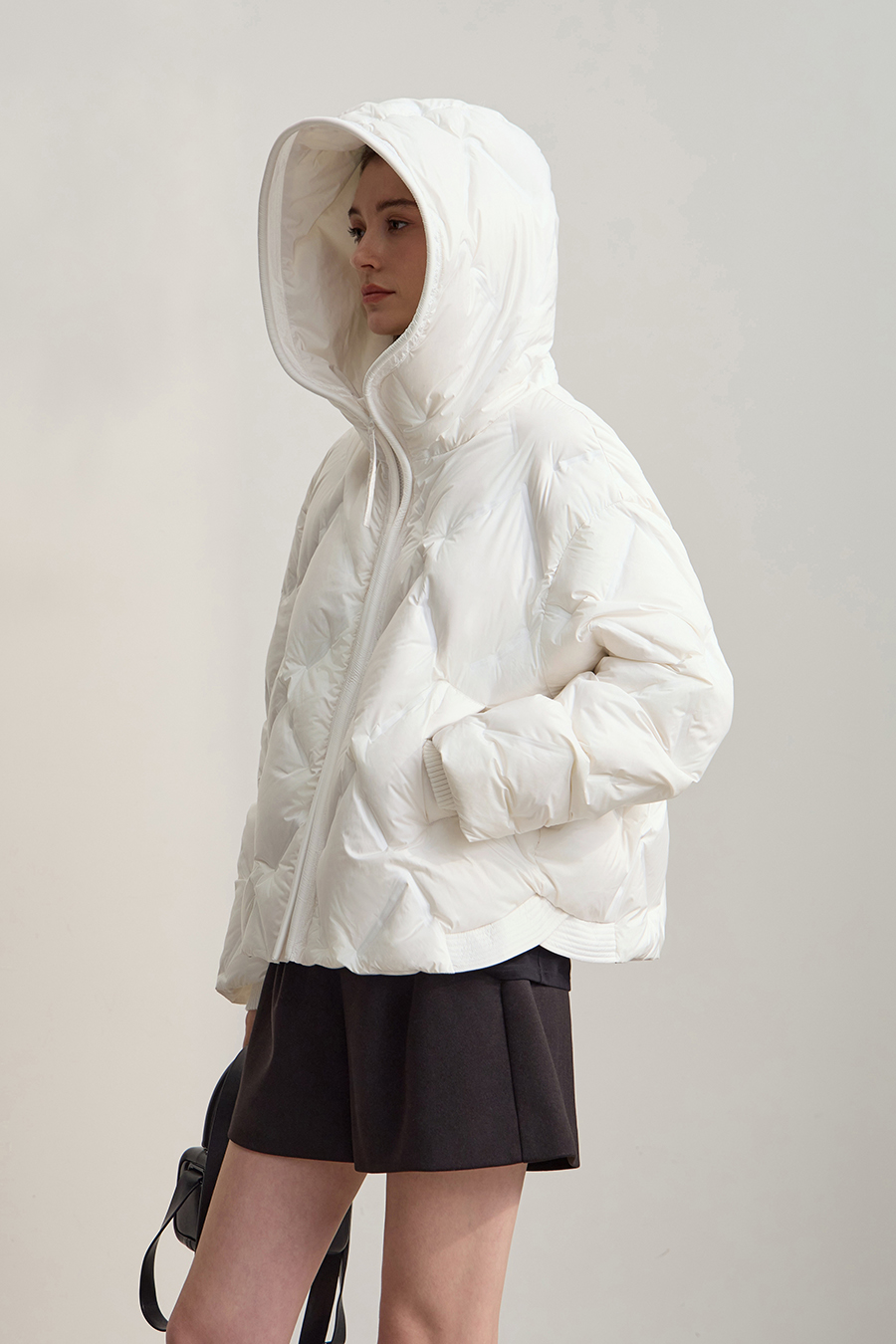 Hooded Straight Quilted Down Jacket