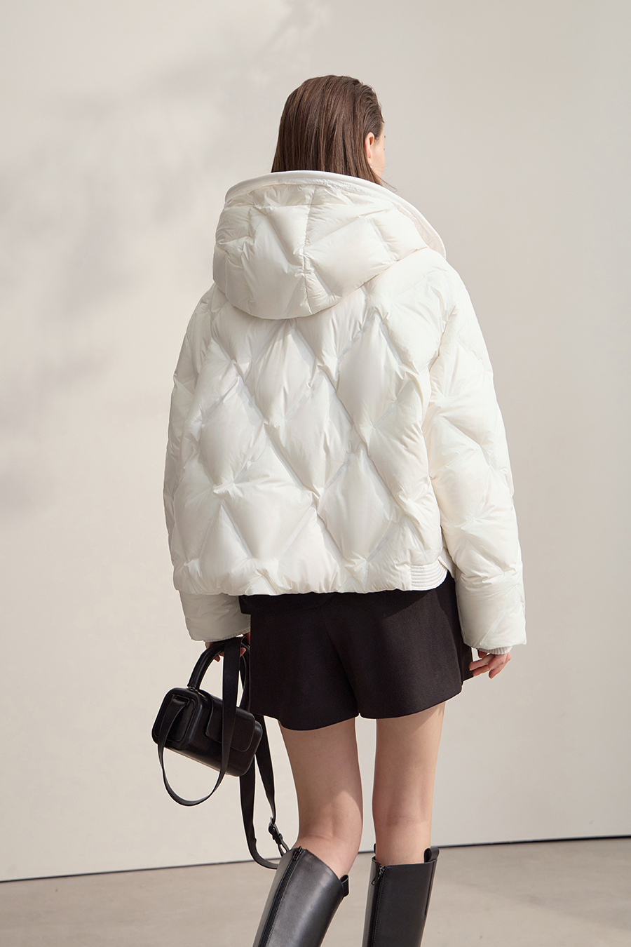 Hooded Straight Quilted Down Jacket