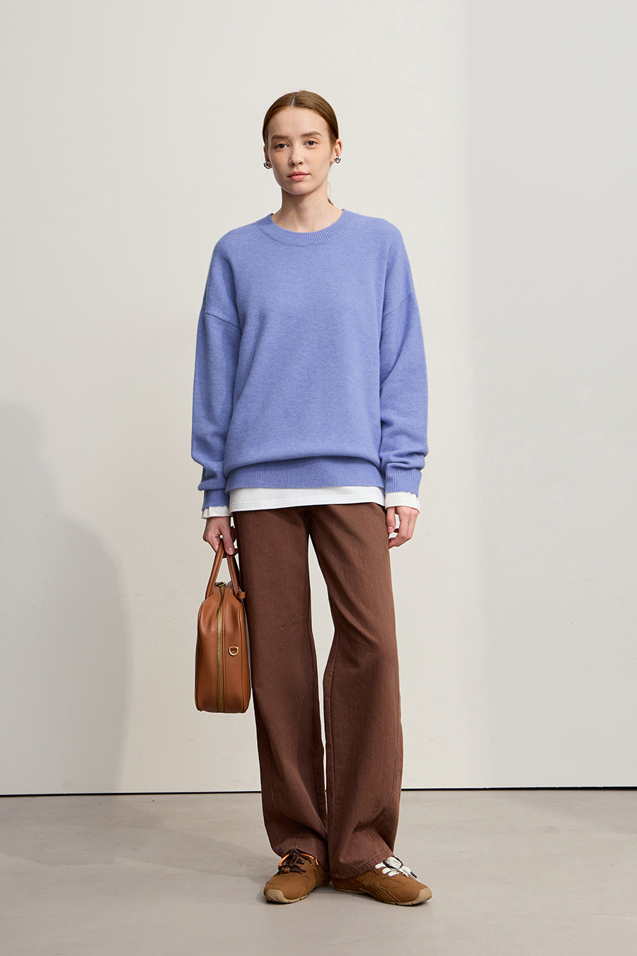 Oversized Drop Shoulder Wool Yarn Sweater